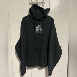 Half Evil 333 Embroidered Hoodie Streetwear Men’s XXL Black Skeleton